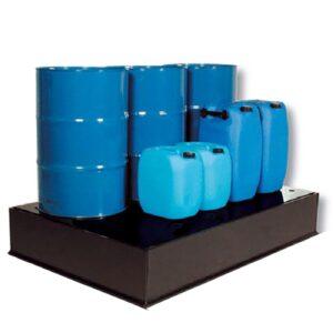 Auffangwanne aus Kunststoff (PE-HD) mit Stellebene, Auffangvolumen 225 l, für 6 x 200 l Fässer