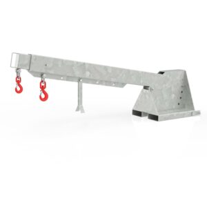 Kranarm für Gabelstapler, teleskopierbar und höhenverstellbar, Traglast 3000 kg, Reichweite 3700 mm, verzinkte Ausführung