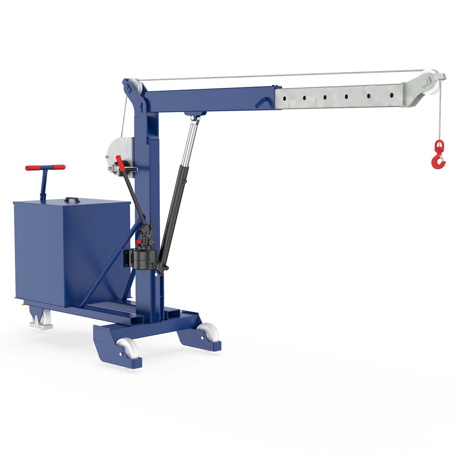 Werkstattkran Gegengewichtskran mit Handseilwinde, teleskopierbarer Ausleger
