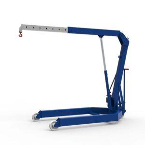 Gegengewichtsloser Werkstattkran mit Teleskopausleger, Traglast 1000 kg, paralleles Fahrwerk, klappbar