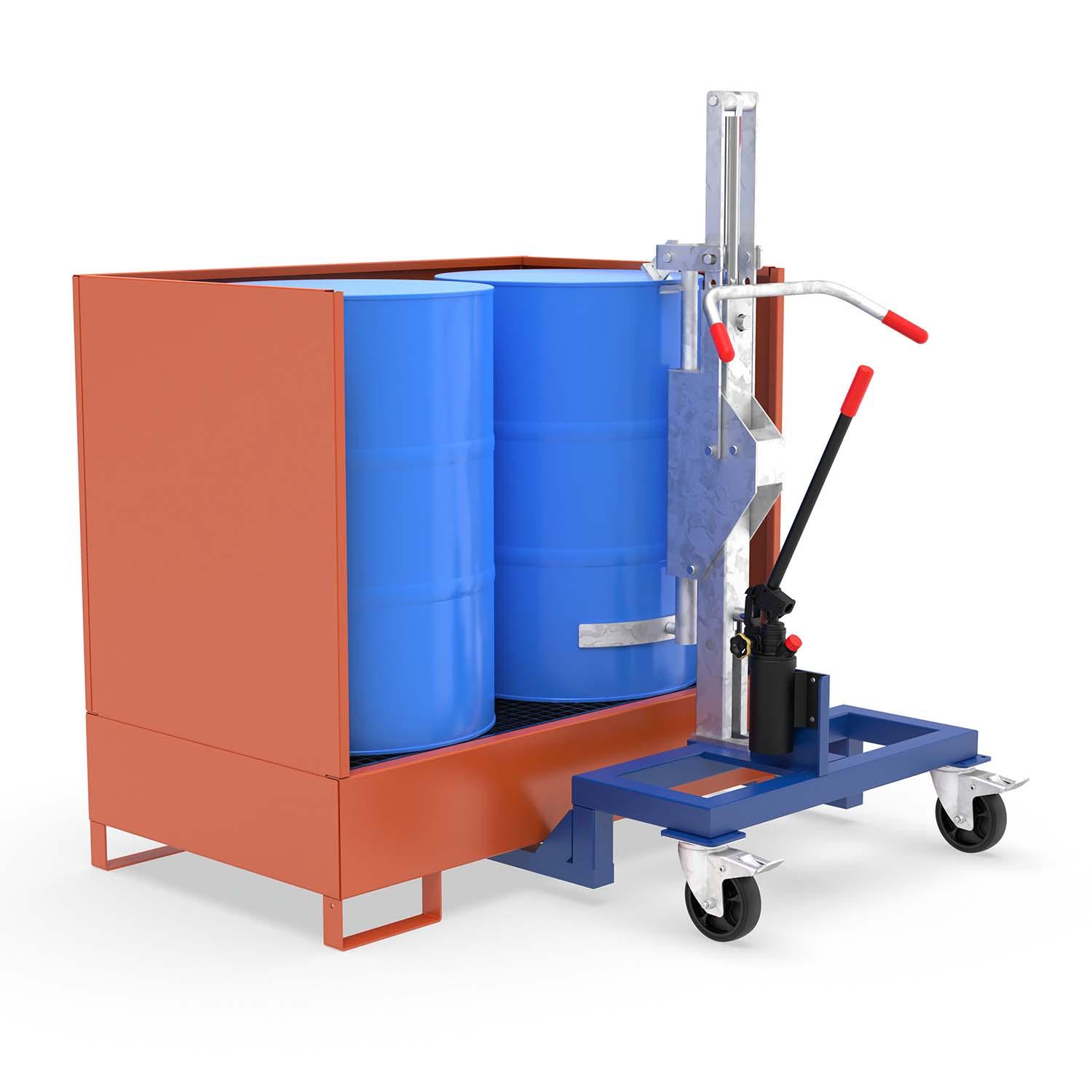 Fassheber ATEX für 200 l Fass, Einfahrwerk, Hub 550 mm, Traglast 300 kg, Ex-Zone 2