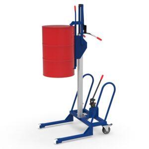 Vollhydraulischer Universal-Fassgreifer für liegende und stehende 200 l Fässer, Stapleranbaugerät Fassmanipulator Produktbild Fassheber für 200 l Fass mit Einfahrwerk, Hub 1200 mm, Traglast 300 kg