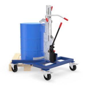 Fassheber für 200 l Fass mit Überfahrwerk 180 mm, Hub 550 mm, Verriegelungsautomatik, Traglast 300 kg Fassheber Produktbild Fassheber ATEX für 200 l Fass, V-Übereckfahrwerk 180 mm, Hub 550 mm, Traglast 300 kg, Ex-Zone 2