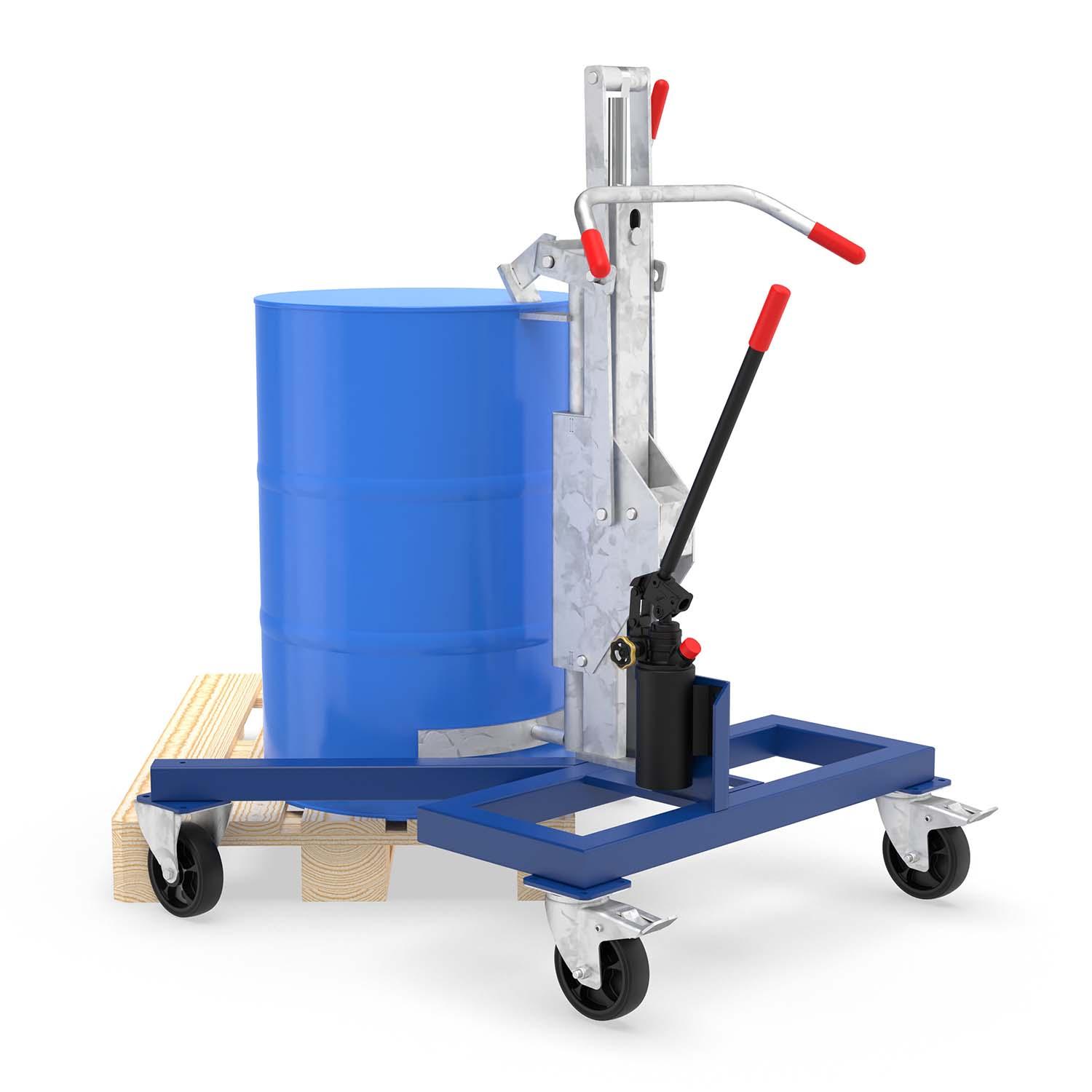 Fassheber ATEX für 200 l Fass, V-Übereckfahrwerk 180 mm, Hub 550 mm, Traglast 300 kg, Ex-Zone 2