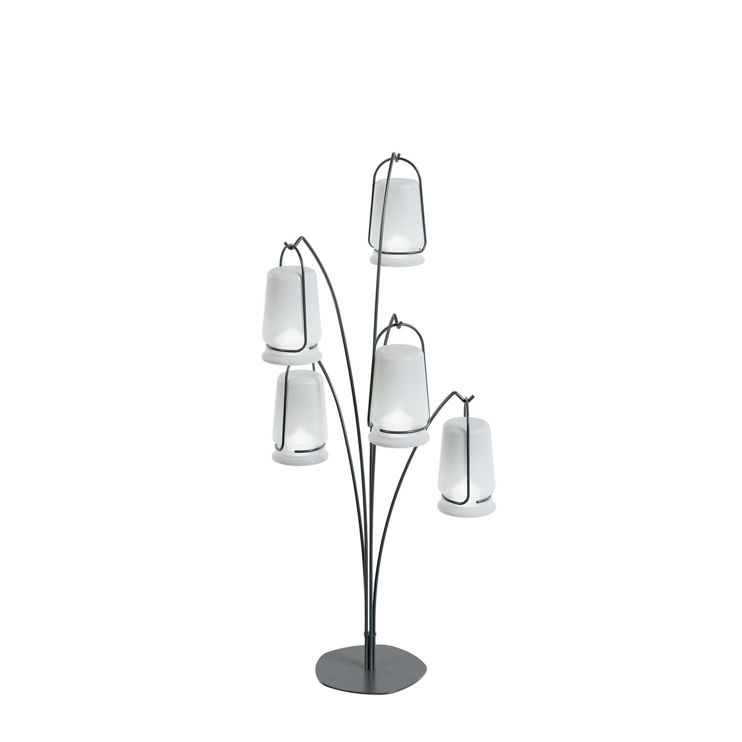 Außen-Laternenständer NEOTREE, mit 5 LED-Laternen, 800x800x1542mm Outdoormöbel aus Kunststoff Produktbild Außen-Laternenständer NEOTREE, mit 5 LED-Laternen, 800x800x1542mm