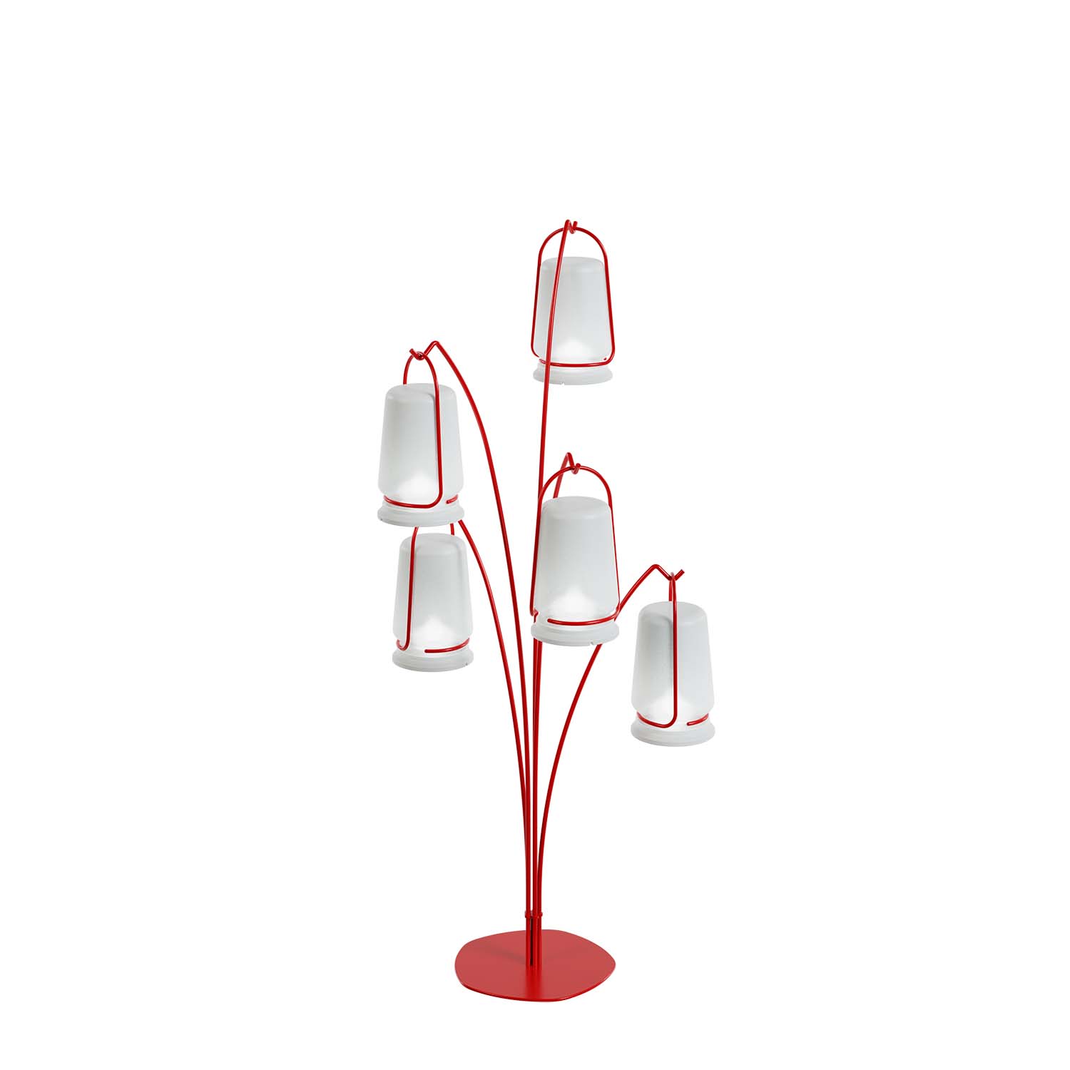 Außen-Laternenständer NEOTREE, mit 5 LED-Laternen, 800x800x1542mm Outdoormöbel aus Kunststoff Produktbild Außen-Laternenständer NEOTREE, mit 5 LED-Laternen, 800x800x1542mm