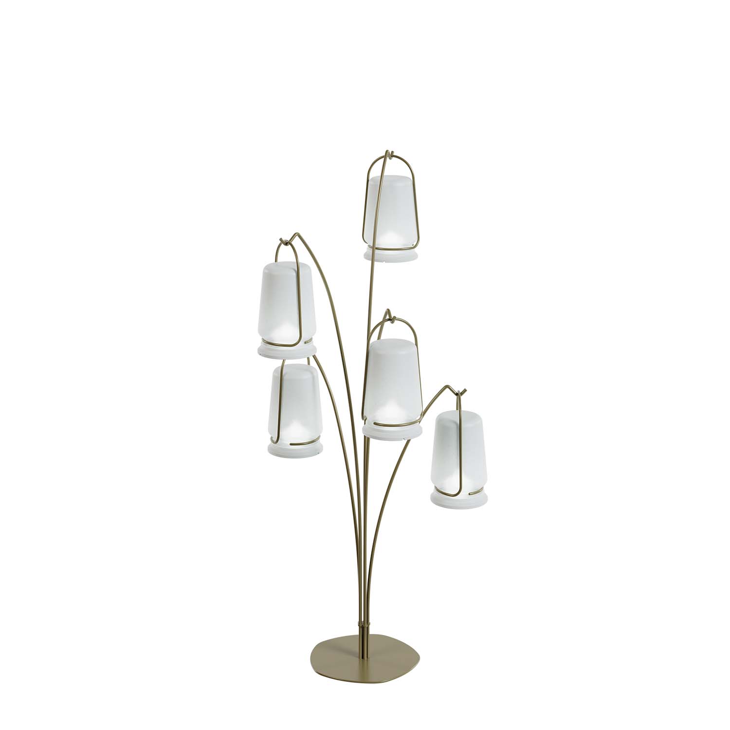 Außen-Laternenständer NEOTREE, mit 5 LED-Laternen, 800x800x1542mm Outdoormöbel aus Kunststoff Produktbild Außen-Laternenständer NEOTREE, mit 5 LED-Laternen, 800x800x1542mm