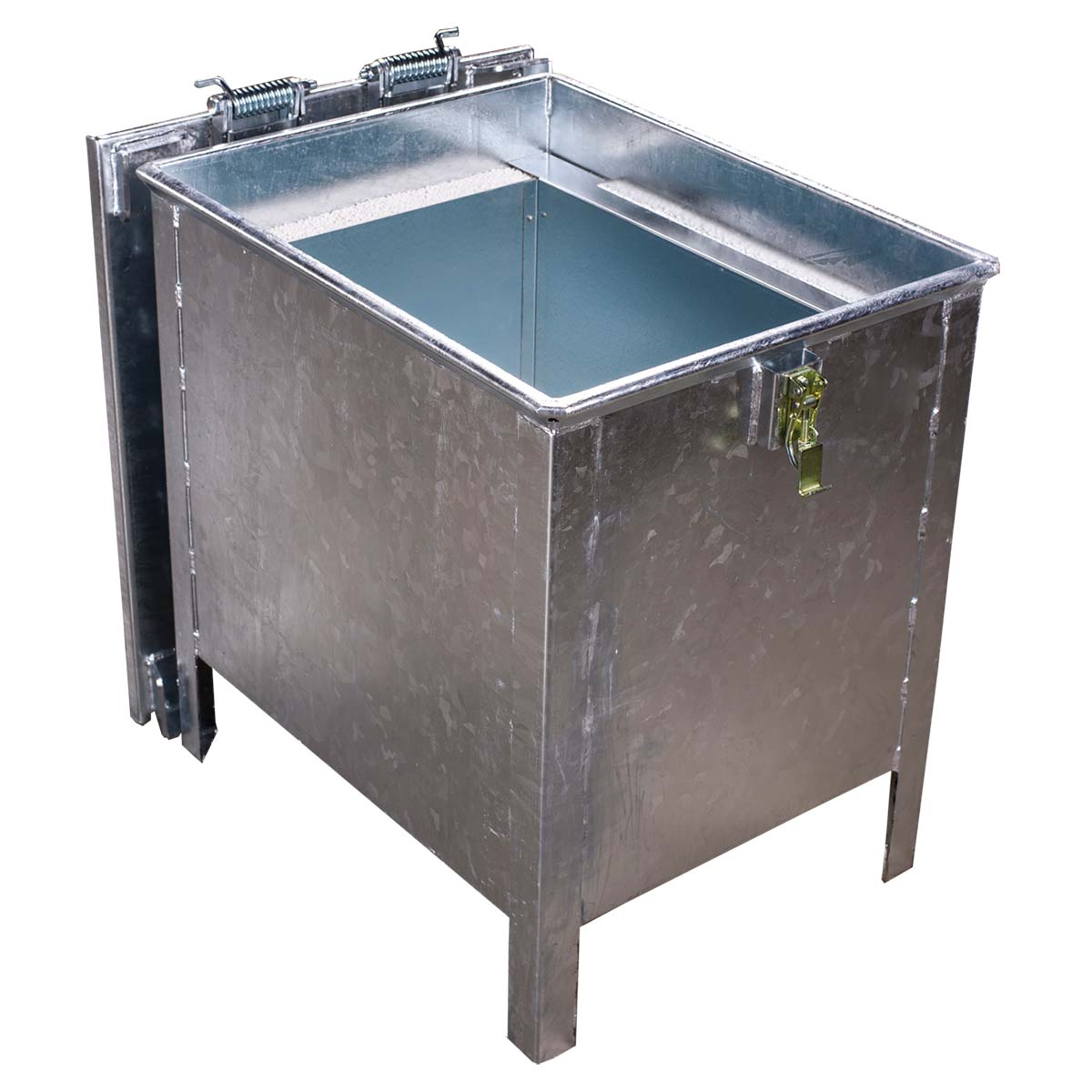 Lagerbox 90 aus Stahl, verzinkt, für Lithium-Akkus, mit 4 x PyroBubbles®-Füllkissen und Permanentfüllung