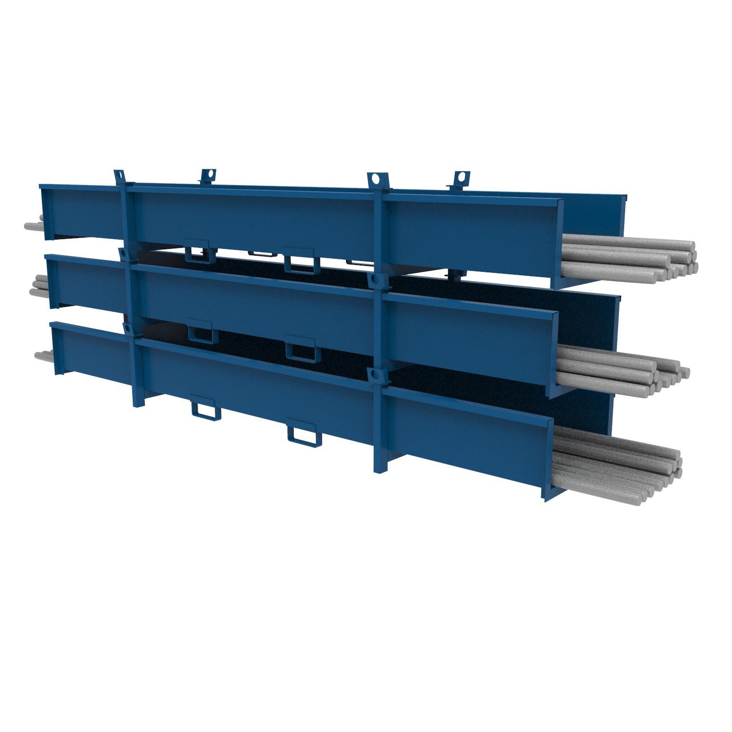 Langgutkassetten gestapelt