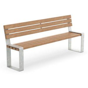 Seniorenbank CERANA, Flachstahl, Holz, verzinkt, 4-Sitzer, mit Armlehnen Parkbank CERANA Produktbild Parkbank CONSOLA, Flachstahl, Sitzfläche und Rückenlehne aus Holz, verzinkt, 4-Sitzer