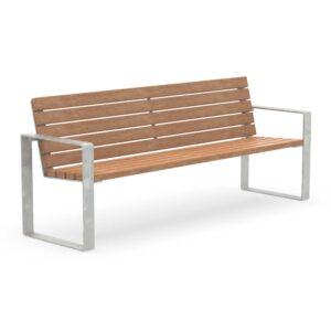 Waldsofa aus Stahl, verzinkt, mit Holzauflagen aus Lärche, Breite 1500 mm, stufenlos drehbar Parkbank Produktbild Parkbank CUBIC aus Flachstahl, Sitzfläche aus Holz, verzinkter Stahl, 4-Sitzer