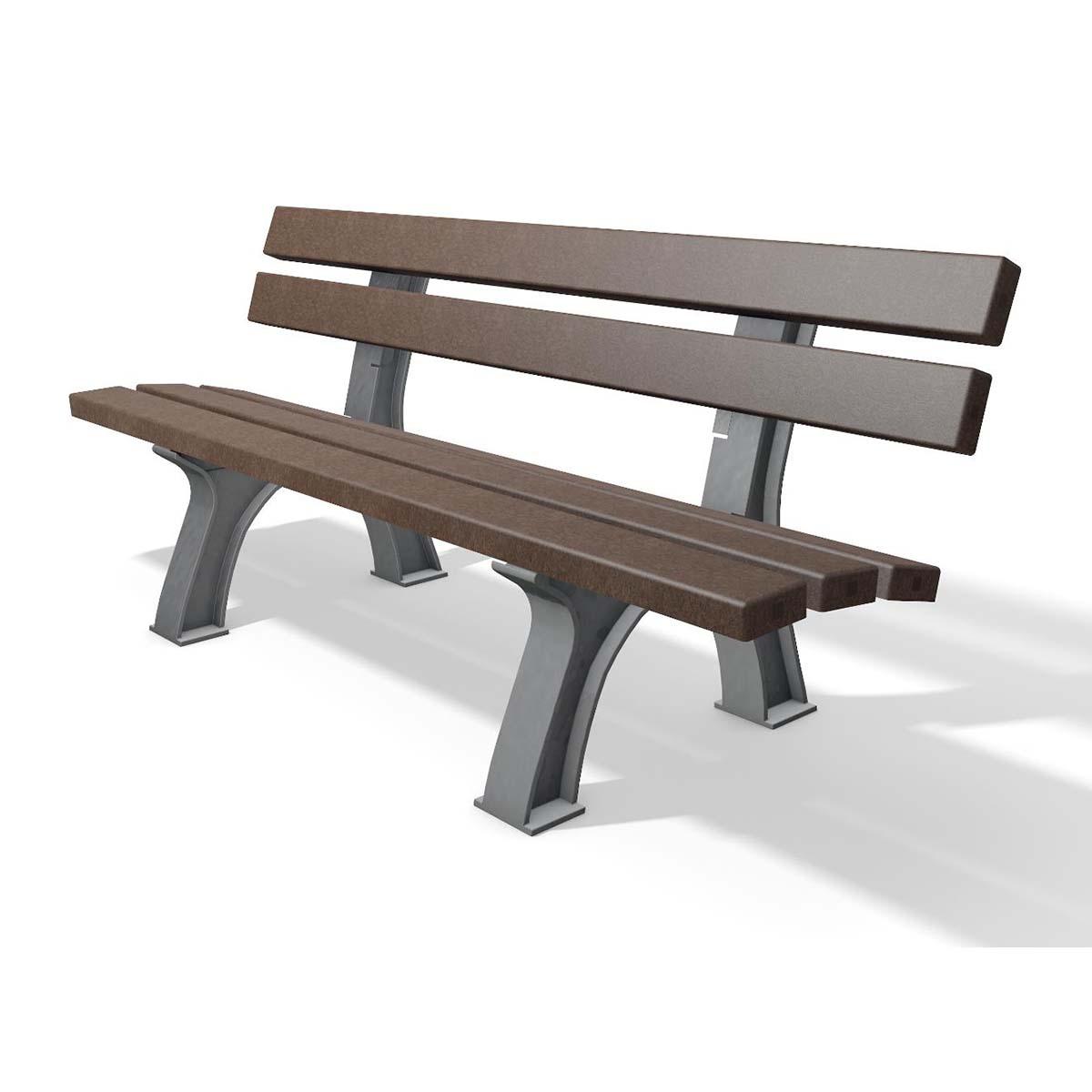 Parkbank PROVENCE aus Recycling-Kunststoff, Breite 2000 mm, 4-Sitzer