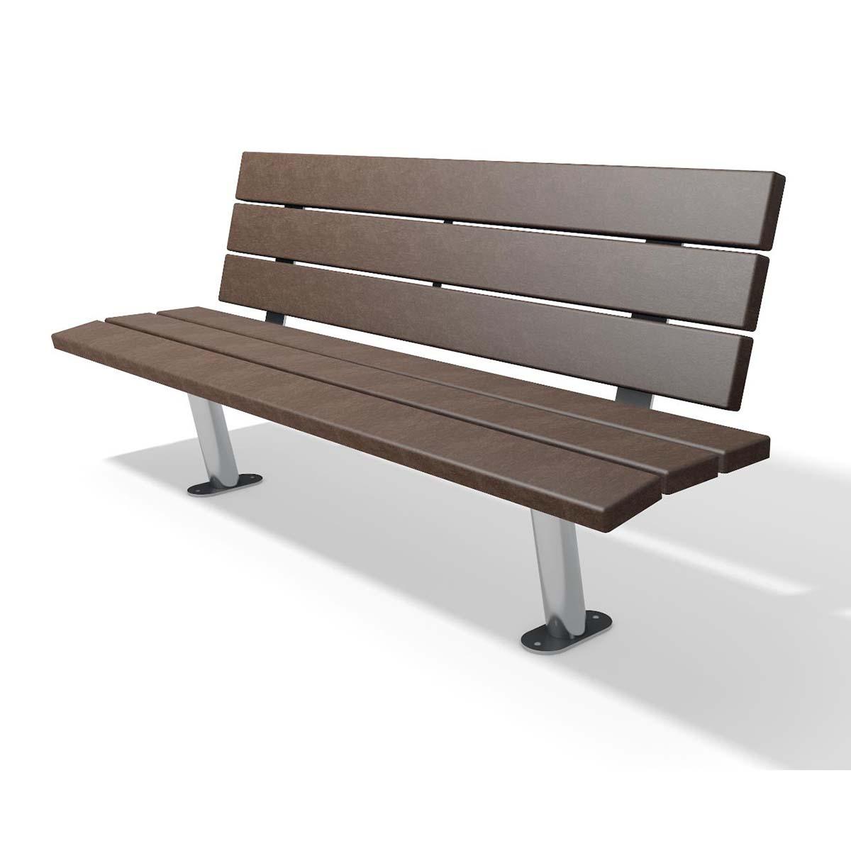 Parkbank SAPO aus Recycling-Kunststoff, Breite 2000 mm, 4-Sitzer