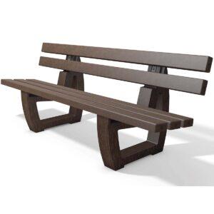 Parkbank SUTTON aus Recycling-Kunststoff, Breite 2000 mm, 4-Sitzer