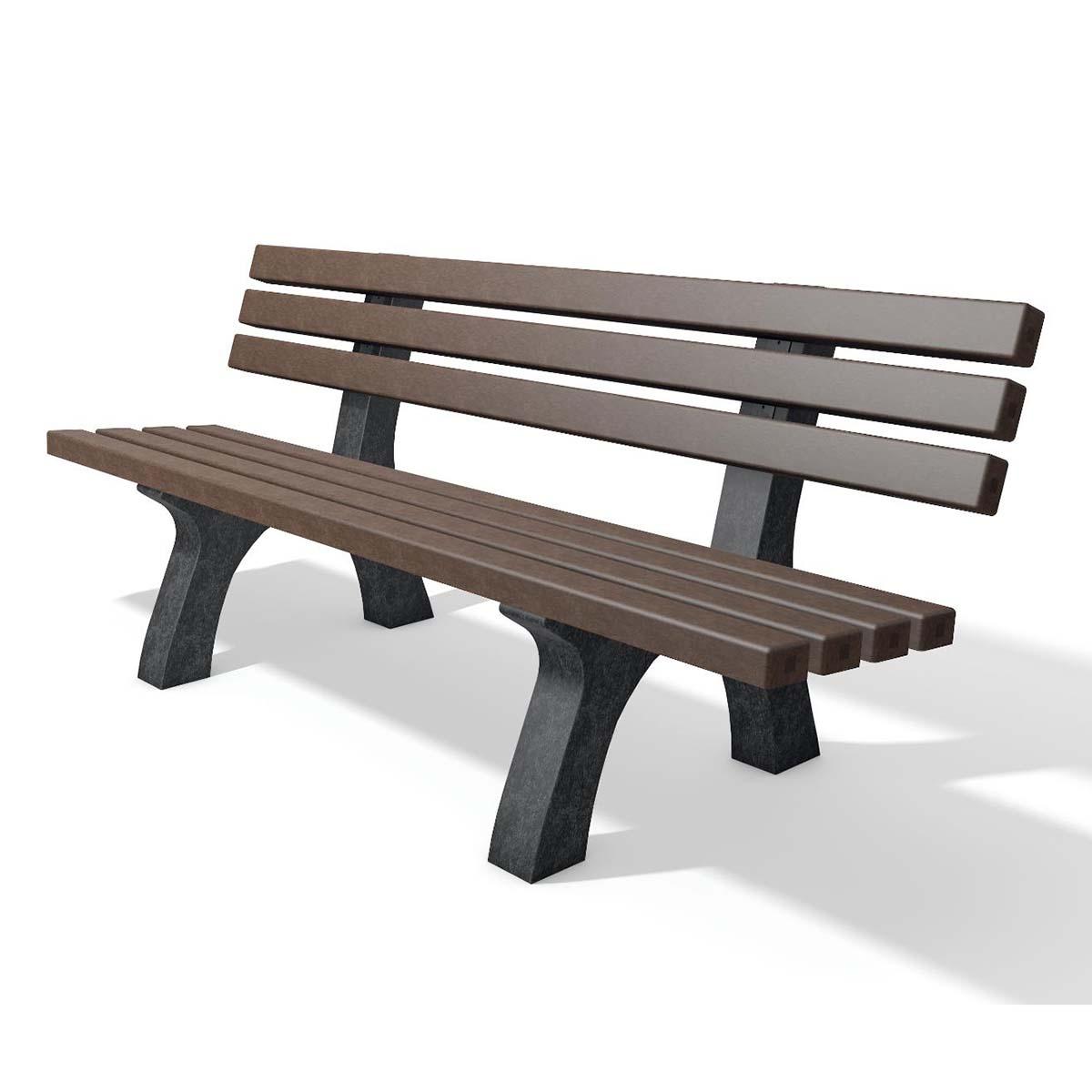 Parkbank TRAFALGAR SQUARE aus Recycling-Kunststoff, Breite 2000 mm, 4-Sitzer
