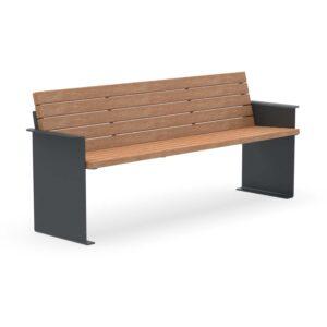 Seniorenbank NIZZA, aus Stahl und Holz, verzinkt und farbbeschichtet, 4-Sitzer, mit Armlehnen