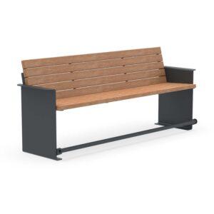 Paletten-Auffangwanne aus Stahl für 6 x 200 l Fässer, ohne Gitterrost, verzinkt, 2010x1300x120mm Auffangwannen aus Stahl Produktbild Seniorenbank NIZZA, aus Stahl und Holz, verzinkt und farbbeschichtet, 4-Sitzer, mit Armlehnen und Fußauflage