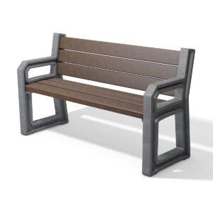 Seniorenbank TARLO aus Recycling-Kunststoff, Breite 1600 mm, 3-Sitzer