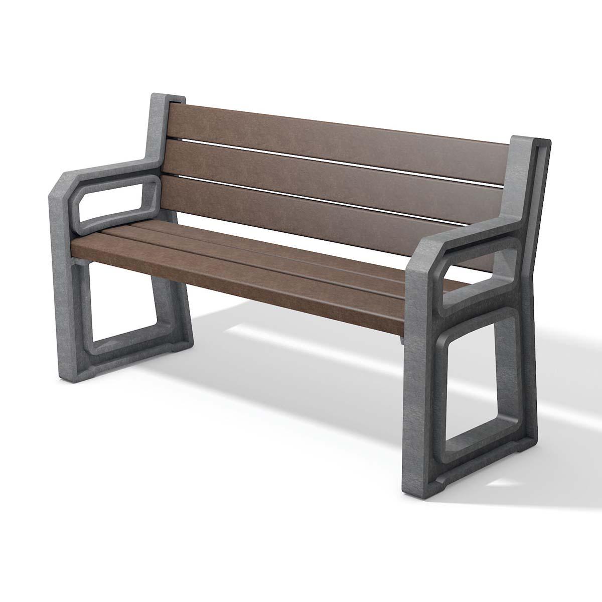 Seniorenbank TARLO aus Recycling-Kunststoff, Breite 1600 mm, 3-Sitzer