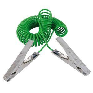 Spiralerdungskabel 3 Meter mit 2 Edelstahl-Erdungszangen 235 mm und Öse für Fässer und IBCs ab 200 l, ATEX