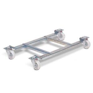 Streugutbehälter aus PE mit Entnahmeöffnung, Volumen 400 l Streugutbehälter Produktbild Rollensatz mit Rahmen für Streugutbehälter aus PE (400 l)