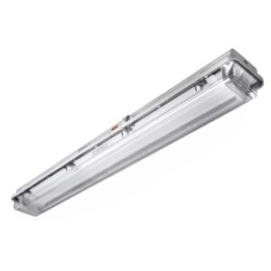 Thermo-Gefahrstoffcontainer SMCI21 aus Stahl, Auffangvolumen 630 l, isoliert, begehbar, 2350x1950x2450mm Begehbare Gefahrstoffcontainer Produktbild Ex-geschützte Langfeldleuchte, 2 x 58 W, inkl. Schalter IP 54, für Gefahrstoffcontainer