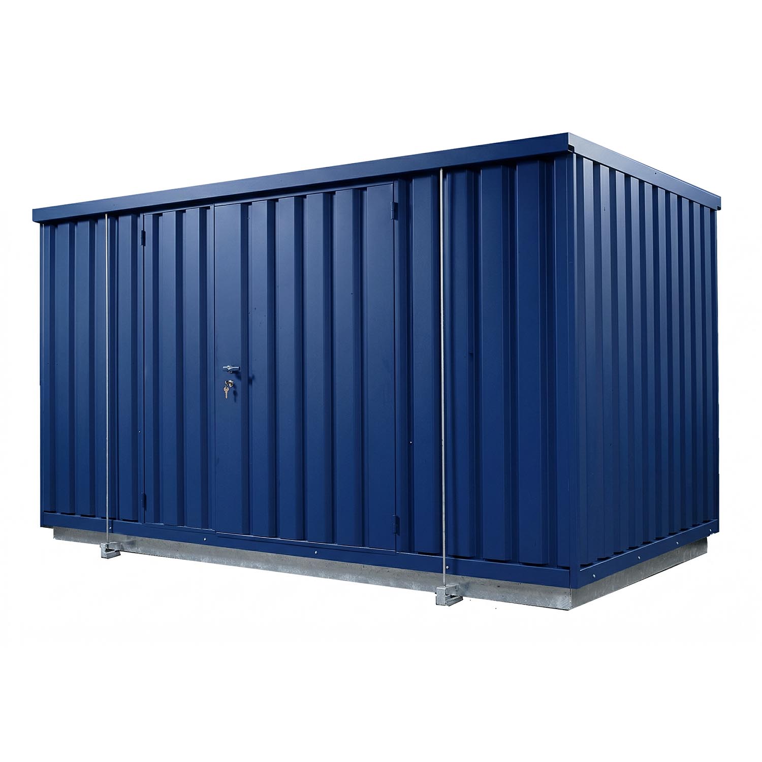 Gefahrstoffcontainer SMC41 aus Stahl, Auffangvolumen 1000 l, nicht belüftet, begehbar, 4020x2350x2410mm