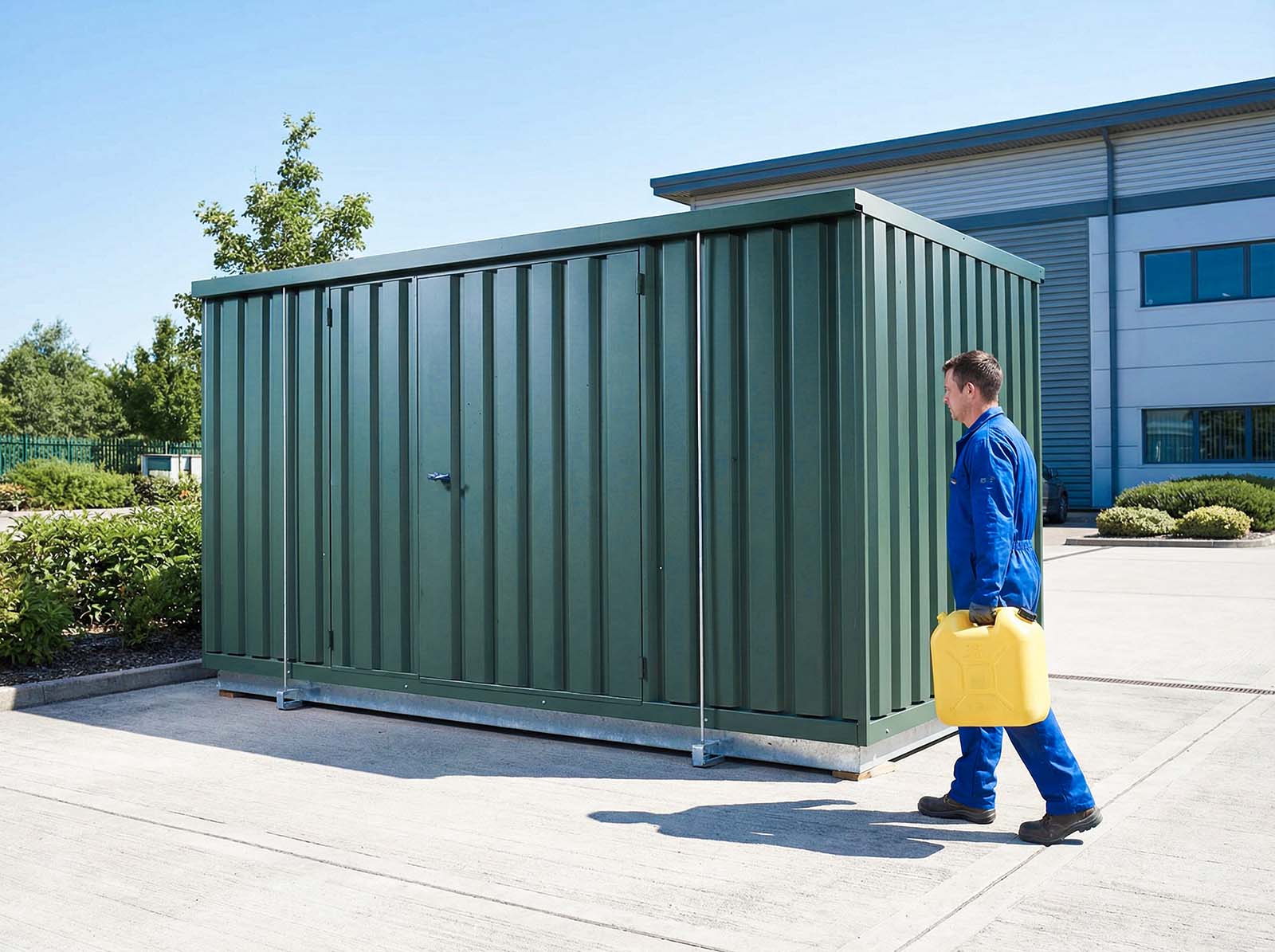 SMC41 Gefahrstoffcontainer SMC41 aus Stahl, Auffangvolumen 1000 l, verzinkt und montiert