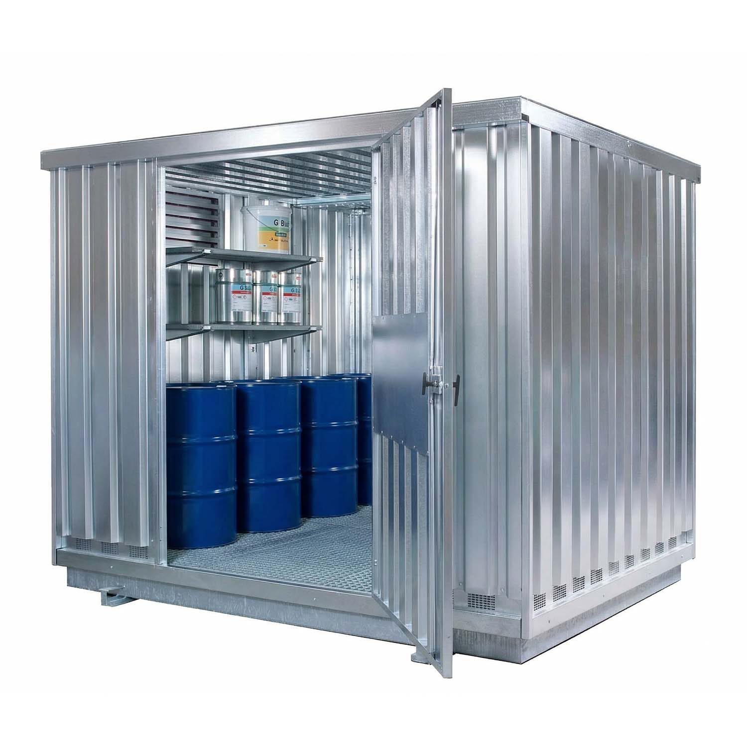 Gefahrstoffcontainer SMCE31, Auffangvolumen 1000 l, natürlich belüftet, 2985x2350x2410mm