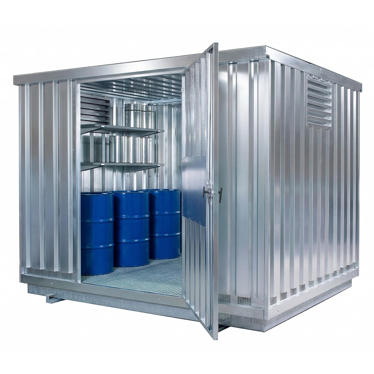 Gefahrstoffcontainer SMCE31, Auffangvolumen 1000 l, natürlich belüftet, 2985x2350x2410mm