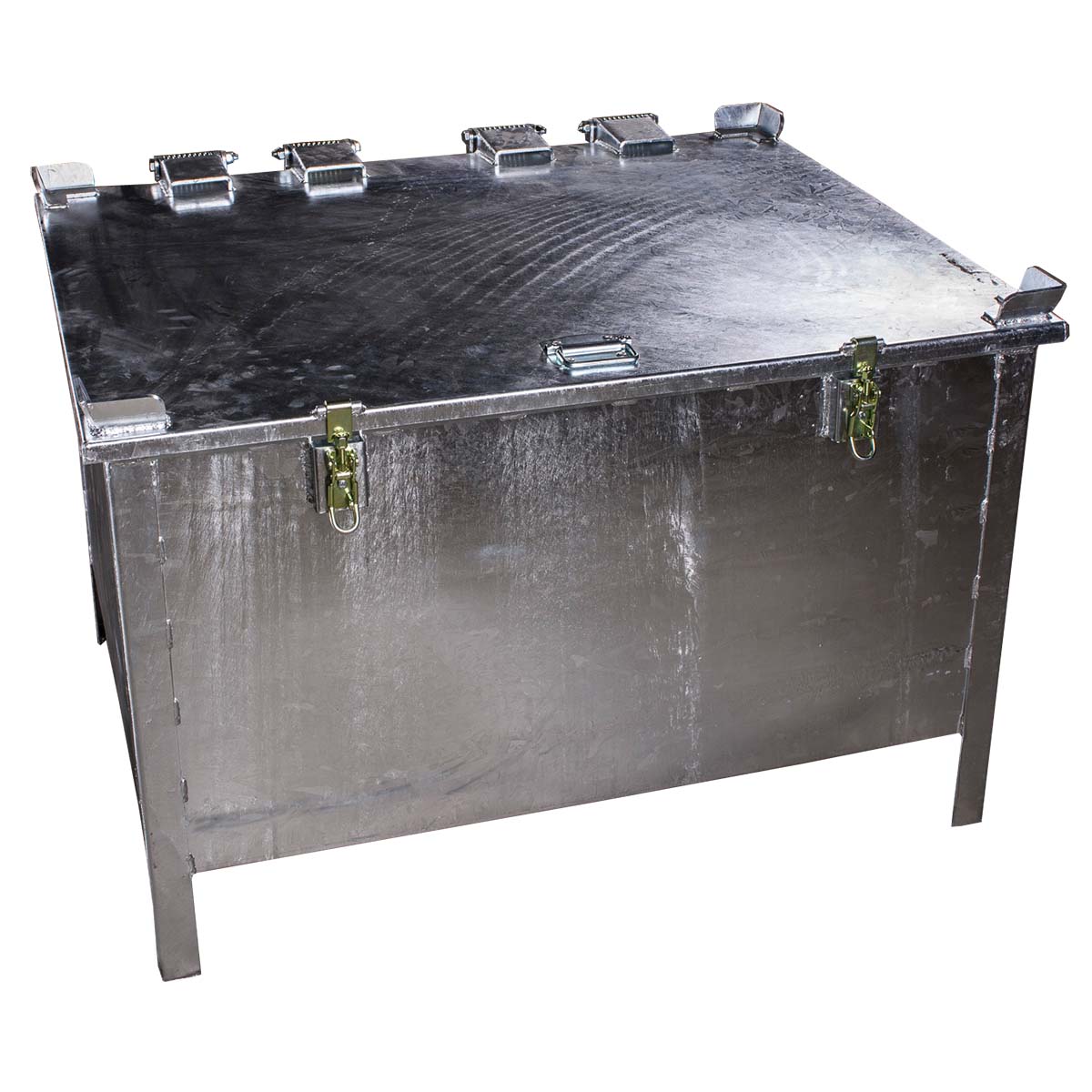 Lagerbox 280 aus Stahl, verzinkt, für Lithium-Akkus, mit 16 x PyroBubbles®-Füllkissen und Permanentfüllung