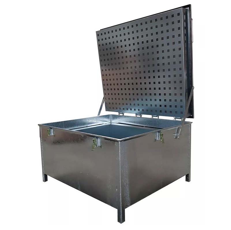 Lagerbox 520 aus Stahl, verzinkt, für Lithium-Akkus, mit 45 x PyroBubbles®-Füllkissen und Permanentfüllung