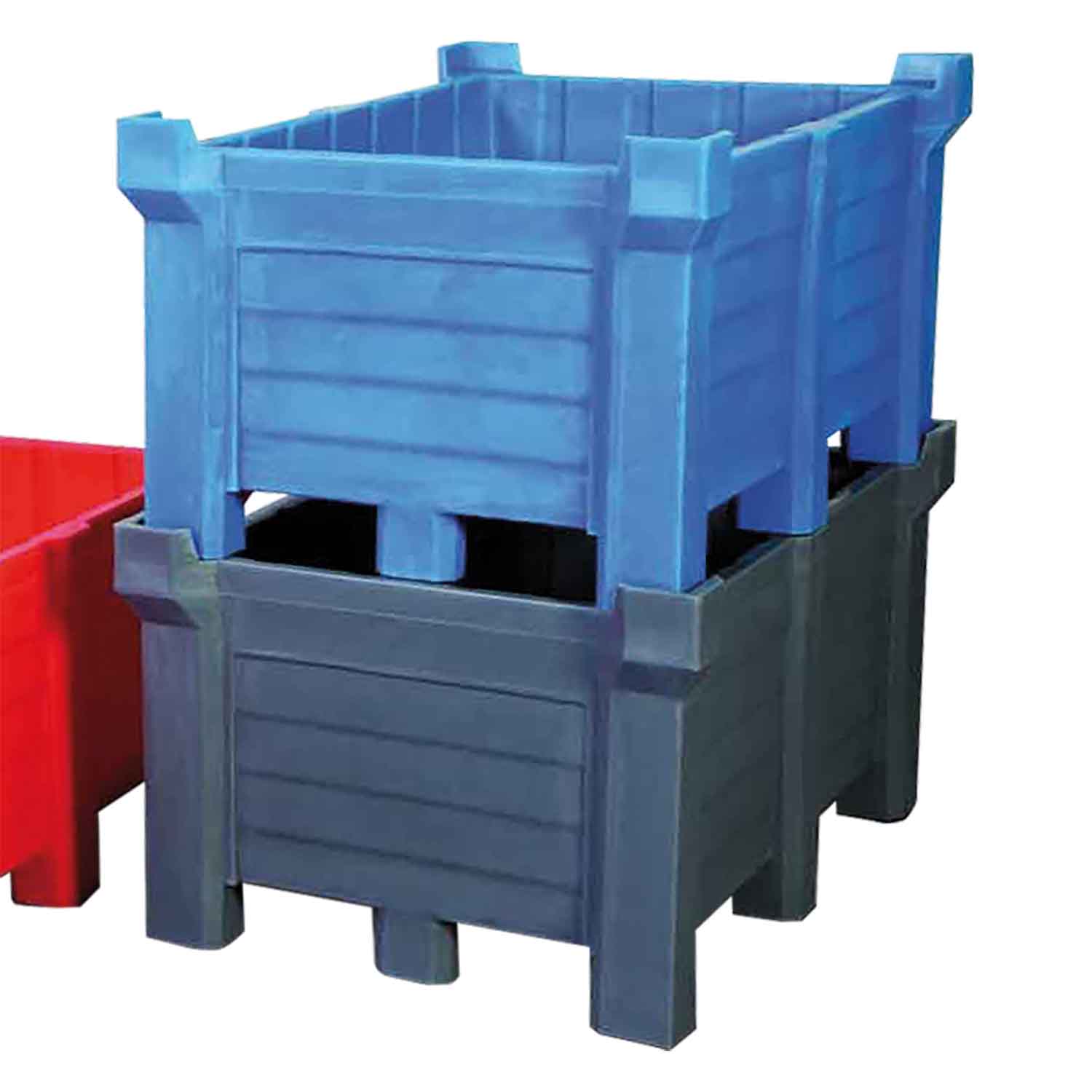 Stapelbehälter aus Polyethylen (PE), unterfahrbar, Volumen 400 l