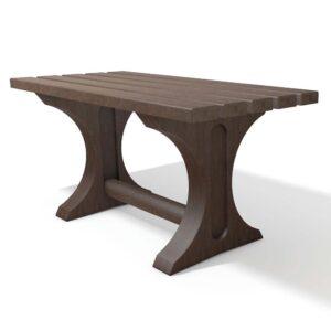 Hockerbank TAUNUS aus Recycling-Kunststoff, Breite 2000 mm, 4-Sitzer Parkbänke aus Kunststoff Produktbild Tisch TIVOLI aus Recycling-Kunststoff, Breite 1500 mm