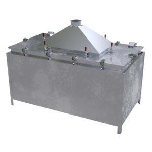 Prüfstandsbehälter 2100 aus Stahl, verzinkt, für Lithium-Akkus, ohne Füllmaterial