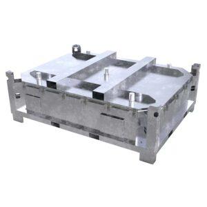 Transportbehälter LP1 Classic aus Stahl für Lithium-Ionen-Batterien, VG I, mit 60 x PyroBubbles®-Säcke