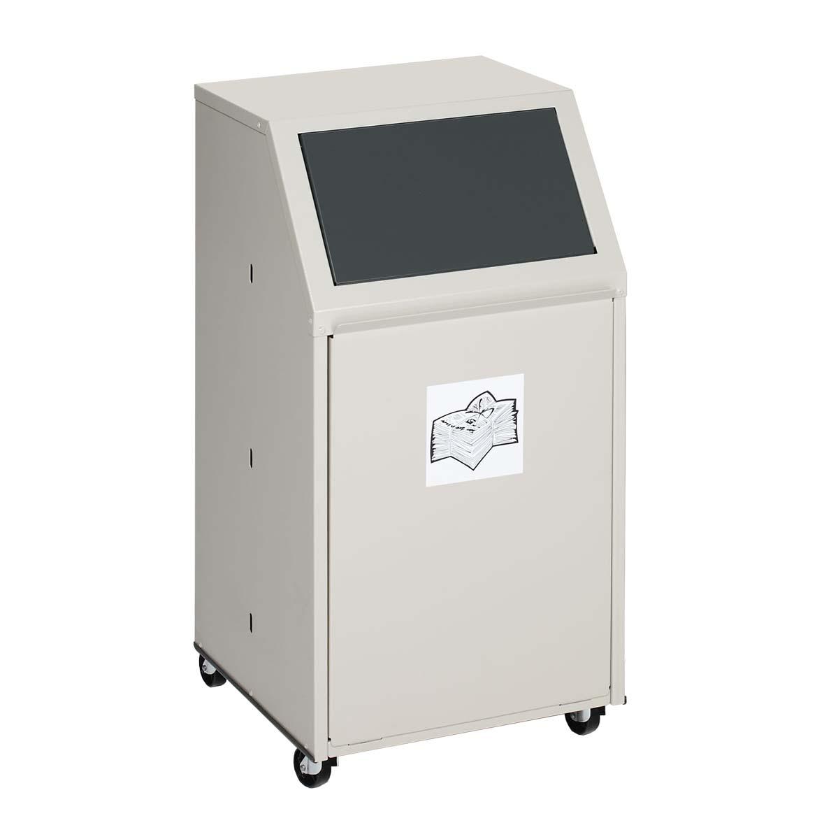 Wertstoffsammelbehälter aus Stahl, Volumen 39 l, GS-geprüft, fahrbar