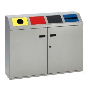 Gefahrstoffcontainer SMC51 aus Stahl, Auffangvolumen 1000 l, verzinkt und montiert Gefahrstoffcontainer Produktbild Wertstoffsortierstation, Volumen 4 x 48 l, GS-geprüft