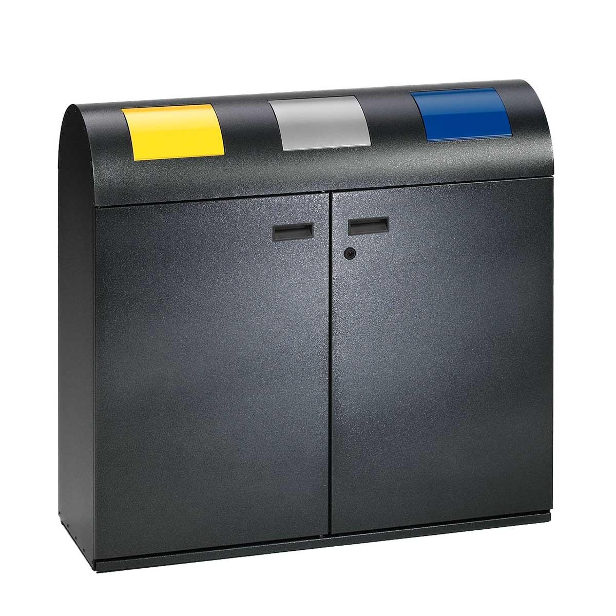 Wertstoffsammelstation, 3-fach, Volumen 3 x 80 l, GS-geprüft