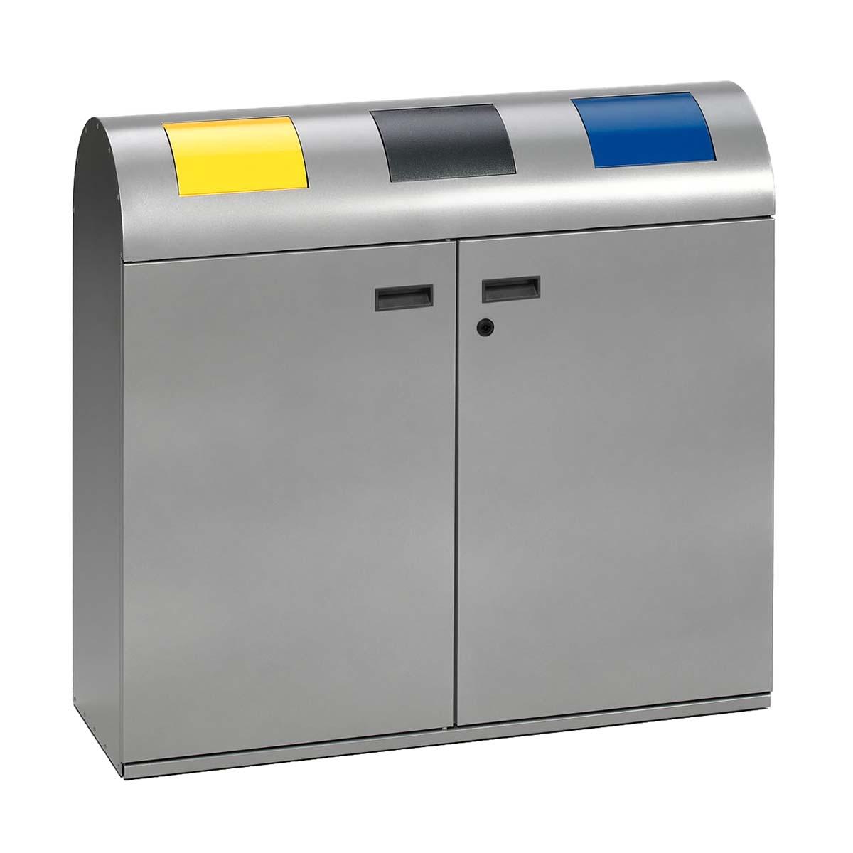 Wertstoffsammelstation, 3-fach, Volumen 3 x 80 l, GS-geprüft