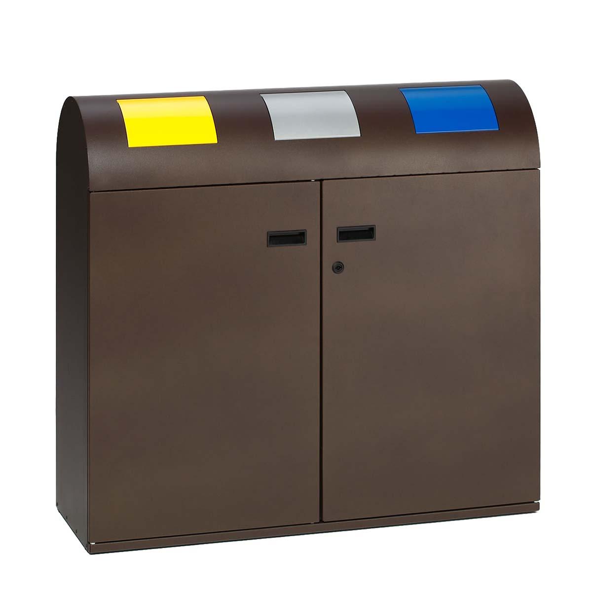 Wertstoffsammelstation, 3-fach, Volumen 3 x 80 l, GS-geprüft