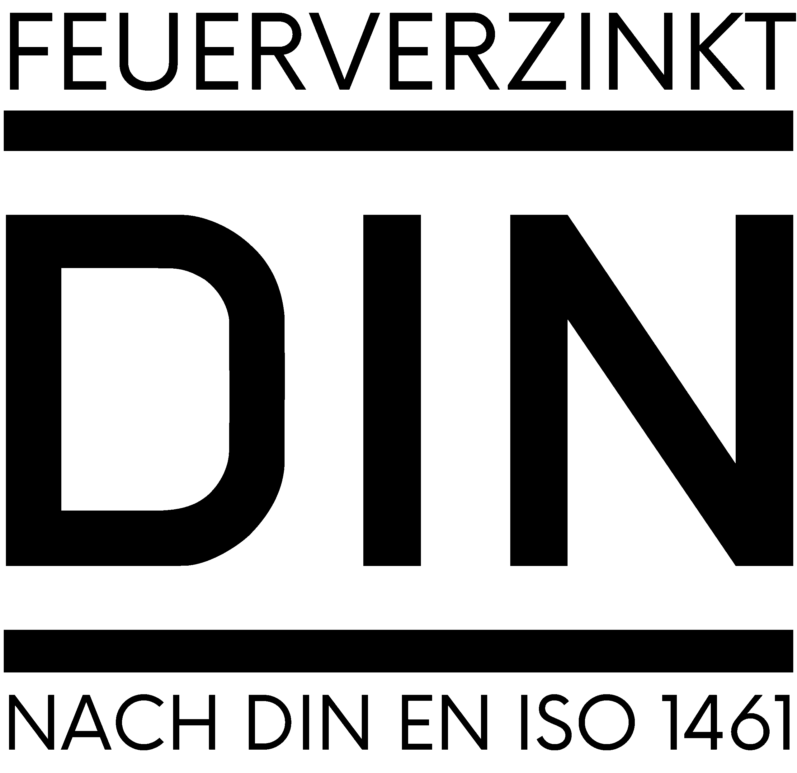 feuerverzinkt nach DIN EN ISO 1461