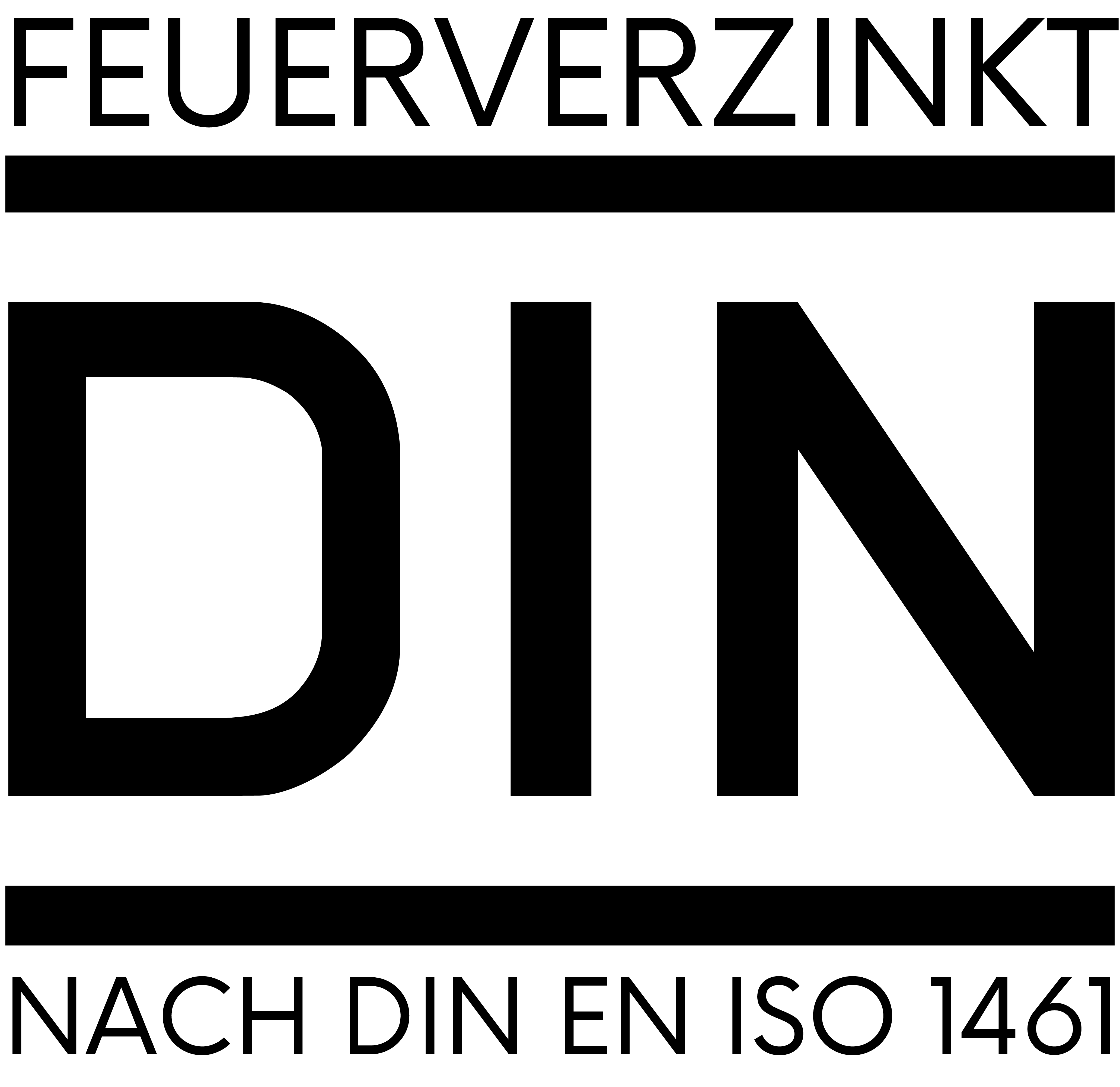 feuerverzinkt nach DIN EN ISO 1461